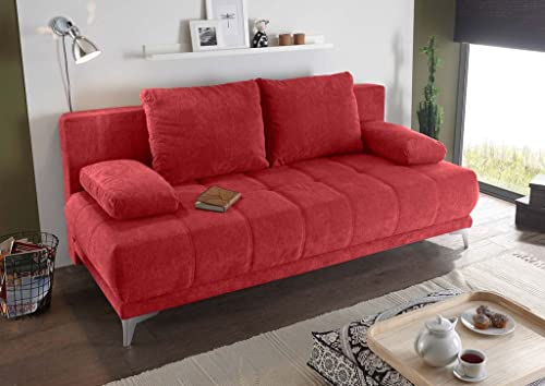 Froschkönig24 Jenny Schlafsofa 203x101 cm Sofa Couch Schlafcouch Rot (Berry) von Froschkönig24