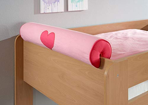 Froschkönig24 Nackenkissen Nackenrolle für Spielbett Hochbett Etagenbett Pink/Herz von Froschkönig24