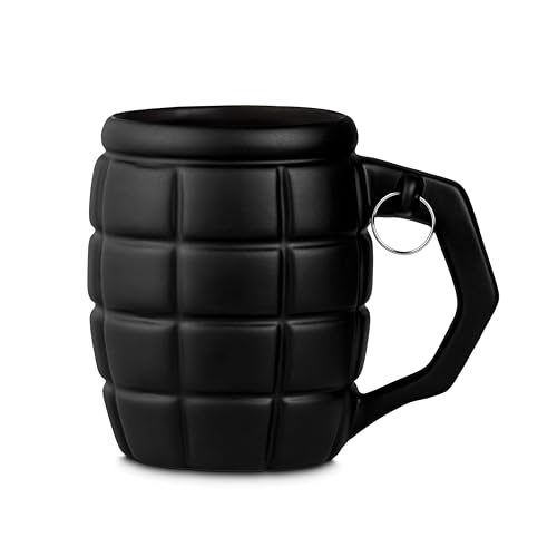 Froster Gigantische Handgranate Tasse - Schwarz, 790 ml, XXL Handgranate Becher, Große Kaffeetasse 3D in Granatenform von Froster