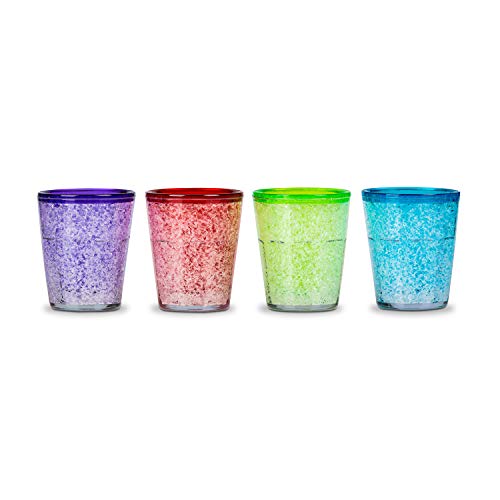 Froster Ice Shots - Kühl Schnapsgläser Set, Bunt, 4 Liquorgläser 50 ml, Shotbecher für Tequila Wodka, Geschenk von Froster