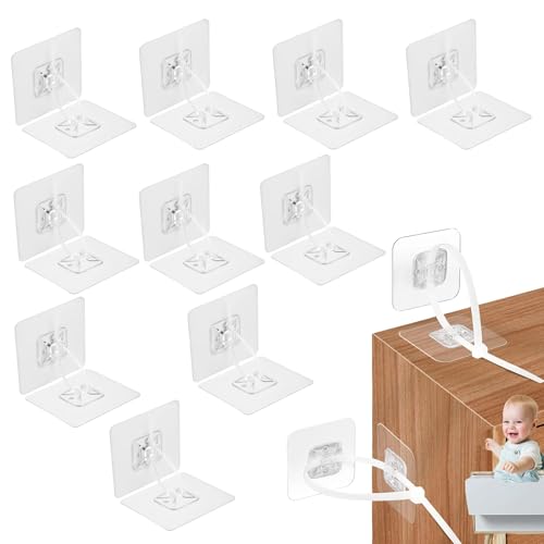 FrostyFlair Kippsicherung Möbel, 10 Stück Ohne Bohren Möbelgurte Ankergurte Kit, Kippschutz für Baby Sicherheit, Möbelankerkleber, Einstellbar Möbel Wandankerr FrostyFlair Kippsicherung Möbel, 10 Stück Ohne Bohren Möbelgurte Ankergurte Kit, Kippschutz für Baby Sicherheit, Möbelankerkleber, Einstellbar Möbel Wandankerr von FrostyFlair