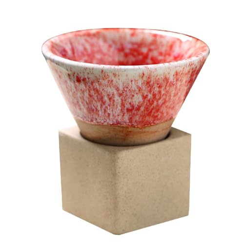 Keramik Kaffeetassen Mit Boden 100 Ml Dreieckige Kegelförmige Porzellantasse Teetasse Für Latte Haushalt Küche Bar Keramiktasse von Frotox