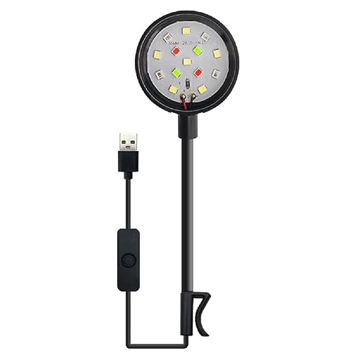 Frotox Kleine Aquarium Fischschale LED-Licht mit USB Clip On für Pflanze Süßwasser Aquarium Wasser Gras Fisch Lampen Fisch Lampen Clip Lampen Fisch Lampen Glühbirne Fisch Lampen Aquarium von Frotox