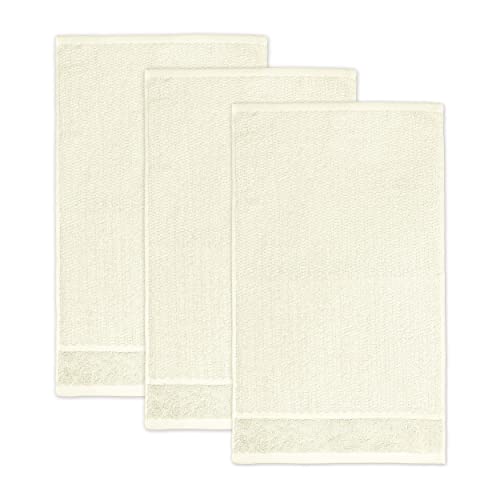 frottana Pearl Gästetuch 30 x 50 cm aus 100% Baumwolle, Ivory 3er Set von Frottana