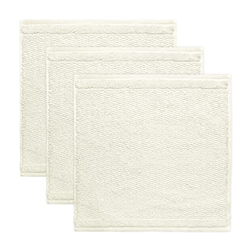 frottana Pearl Seiftuch 30 x 30 cm aus 100% Baumwolle, Ivory 3er Set von Frottana