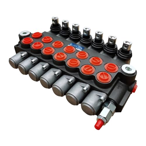Hydraulik Handsteuerventil 7 Fach 3600PSI 60 l/min 13GPM Hebel Mehrwegeventil Einstellbar Hydraulik Handsteuerventil Directional Control Valve für Traktoren, Bagger, Planierraupen, Lader von Froulaland