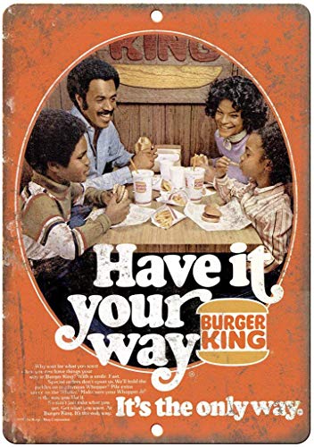 Froy Burger King Have It Your Way Wand Blechschild Retro Eisen Poster Malerei Plaque Blech Vintage Dekoration Handwerk Für Cafe Bar Garage Home von Froy