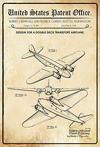 Schatzmix Doppeldeckten Flugzeug Wand Retro Eisen Poster Malerei Plaque Blech Vintage Personalisierte Kuns Blechschild, 20x30 cm von Schatzmix