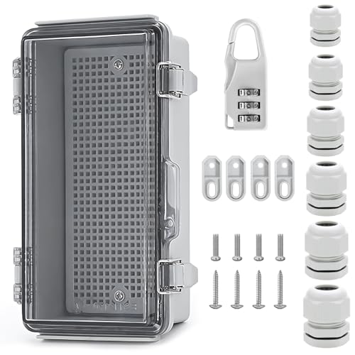 Frstem Verteilerkasten Außen Wasserdicht 22 * 11 * 10cm,Schaltschrank und Kabelverschraubung,IP 66 Anschlussdose Wasserdicht von Frstem