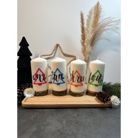 Adventskranz | Kerzen| Weihnachtskerzen Stumpenkerzen 14 cm von FrstyStudio