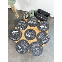 Glasuntersetzer | Filzuntersetzer Mit Sprüchen Tassenuntersetzer Camping-Sprüchen Untersetzer Campen Wohnwagen Urlaub von FrstyStudio