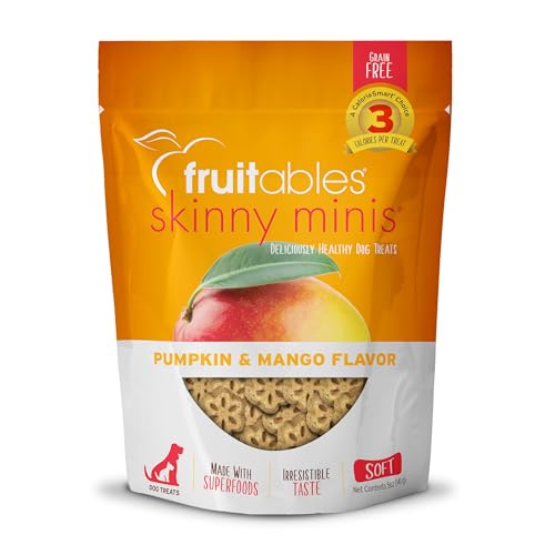 Fruitables Skinny Mini Hundeleckerlis - Gesunde Leckerlis für Hunde - Kalorienarm Trainings-Leckerlis - Frei von Weizen, Mais und Soja - Kürbis und Mango - 142 ml von Fruitables