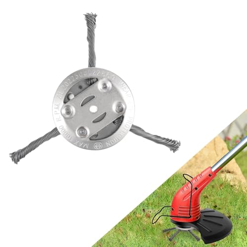Frundoo 1 Stück Unkrautbürste Freischneider,Unkrautbürste für Rasentrimmer,Garten-Rasentrimmerkopf-Rasenmäher Freischneider Zubehör,Unkrautbürste Freischneider (1PC,6in,3Blades) von Frundoo