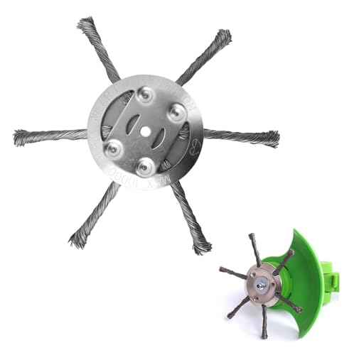 Frundoo 1 Stück Unkrautbürste Freischneider,Unkrautbürste für Rasentrimmer,Garten-Rasentrimmerkopf-Rasenmäher Freischneider Zubehör,Unkrautbürste Freischneider (1PC,6in,6Blades) von Frundoo