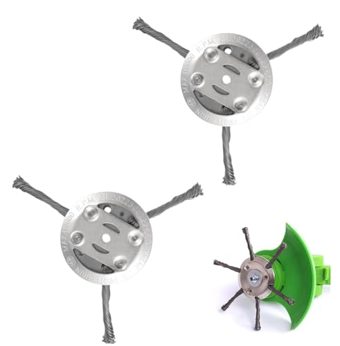 Frundoo 2 Stück Unkrautbürste Freischneider,Unkrautbürste für Rasentrimmer,Garten-Rasentrimmerkopf-Rasenmäher Freischneider Zubehör,Unkrautbürste Freischneider (2PC,6in,3Blades) von Frundoo