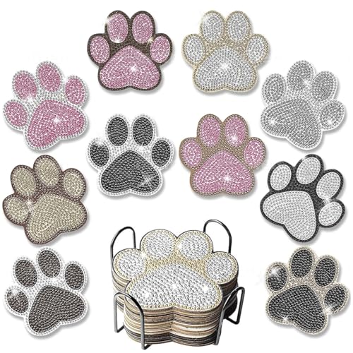 Frundoo Diamond Painting Untersetzer mit Halter, 10 Stück Diamant Tassenuntersetzer, Diamond Painting Erwachsene zum Basteln, DIY Hundepfote Untersetzer rutschfest für Anfänger, Erwachsene & Kinder Frundoo Diamond Painting Untersetzer mit Halter, 10 Stück Diamant Tassenuntersetzer, Diamond Painting Erwachsene zum Basteln, DIY Hundepfote Untersetzer rutschfest für Anfänger, Erwachsene & Kinder von Frundoo