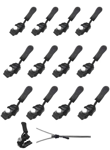 Reißverschluss zipper, Frundoo 6 Stück Kunststoffe Universell Abnehmbares Ersatz Reisverschluss-reparaturset, Reißverschluss Reparieren, Reisverschluss Fix Kit für Jacke/Mantel/Rucksack (12PCS-B) von Frundoo