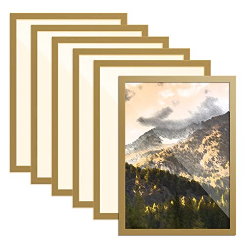 Frunimall Diamond Painting Rahmen,Diamond Painting Bilderrahmen 30x40 cm,Bilderrahmen Selbstklebend Magnetisch,Passepartout 30x40,Picture Frame für Poster,Gemälde,6PCS (21 * 30CM,Golden) von Frunimall