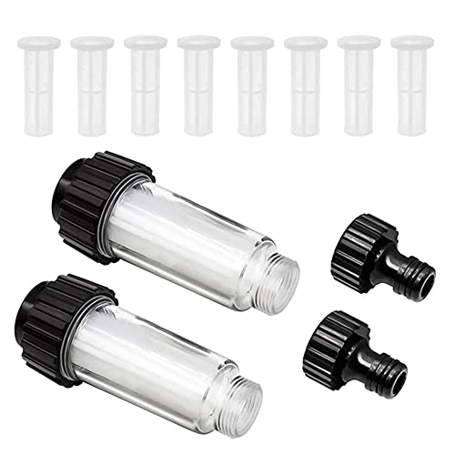 Frunimall Wasserfilter Wohnmobil,Wasserfilter Gartenschlauch,3/4 Zoll Wasser Vorfilter Wasserfilter Set mit 8 Filtereinsatz,2 Schnelladapter für Karcher K2-K7,zum Gartenbewässerung,Wohnmobil von Frunimall