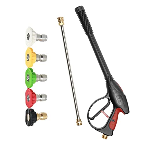 Hochdruckreiniger Lanze Power Washer Gun Set, 5 Connect Sprühdüse + Verlängerungsstab + Waschpistole für Fenster Auto Zuhause Haustier Reinigung von Frunimall