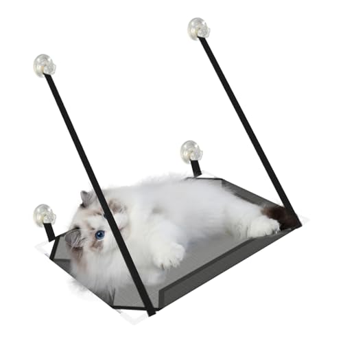 Cat Window Perch, Indoor Cat Hammock Bed with Strong Suction Cups, Mounted Pet Sleeping Shelf, Sturdy Build for Apartment Bedroom Dormitory Home Patio Living Room, 50x30cm von Fruusv