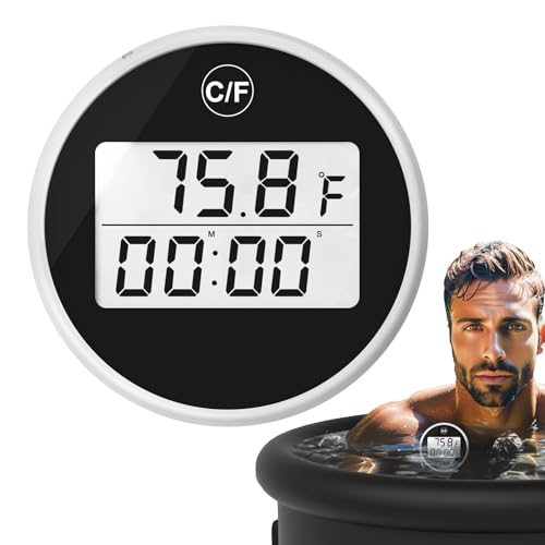 Fruusv Eisbad Thermometer - Präise Pooltemperaturmessung Mit Doppelskala,Staubsicheres Tool Für Schwimmbad Garten Außenbereich Haus Pool Badezimmer Dusche von Fruusv