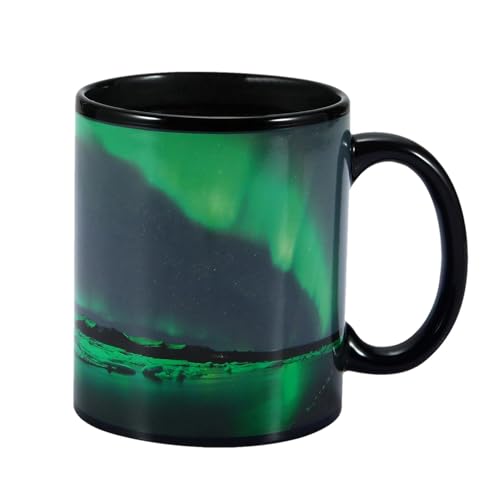 Fruusv Farbwechselnde Kaffeetasse, Farbwechsel-Tasse, Nordlicht-Design, wärmewechselnde Tasse, Keramik-Teetasse, vielseitige Keramiktasse für, Mädchen, Männer und Frauen von Fruusv