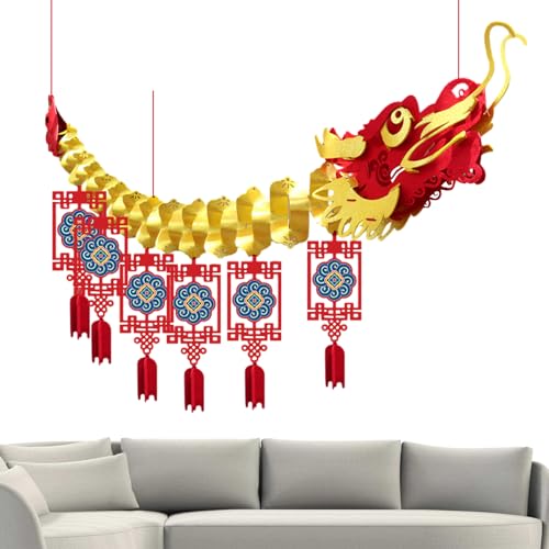 Fruusv Frühlingsfest-Dekoration | 2024 Frühlingsfest Banner Dekorationsset | Jahr des Fotografie Hintergrund Banner Glück hängende Ornamente von Fruusv