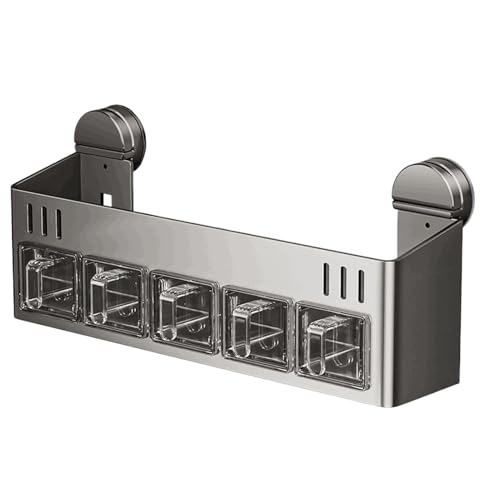 Fruusv Gewürzregal, Saugnapf, doppellagiges Gewürzregal ohne Bohren, platzsparender Wand-Organizer für Flaschen und Gläser in Küchenschrank oder Speisekammer, 19,5 x 46,8 x 10 cm Fruusv Gewürzregal, Saugnapf, doppellagiges Gewürzregal ohne Bohren, platzsparender Wand-Organizer für Flaschen und Gläser in Küchenschrank oder Speisekammer, 19,5 x 46,8 x 10 cm von Fruusv
