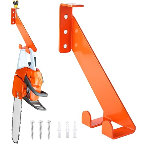 Fruusv Kettensägenhalter Edelstahl - Garage Werkzeug Organizer Wandhalterung,Hochbelastbare Halterung Für Ausstellung Werkstatt Garten Haus Schuppen, 82 Kg Tragkraft von Fruusv