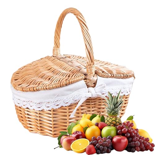 Fruusv Vintage Picknickkorb Mit Griff,Leeres Handgeflochtenes Körbchen | Großer Korb Für Gartenfeste Schulveranstaltungen Outdoor Hochzeit Strandpicknick Fruusv Vintage Picknickkorb Mit Griff,Leeres Handgeflochtenes Körbchen | Großer Korb Für Gartenfeste Schulveranstaltungen Outdoor Hochzeit Strandpicknick von Fruusv