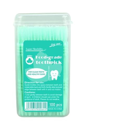 Fruusv Zahnreinigungs-Plektren, aromatisierte Zahnstocher mit 2 Spitzen, Fischgrätenform, Fleckenentferner-Werkzeug für Damen, Herren, Senioren, Teenager, Erwachsene, Bankett von Fruusv