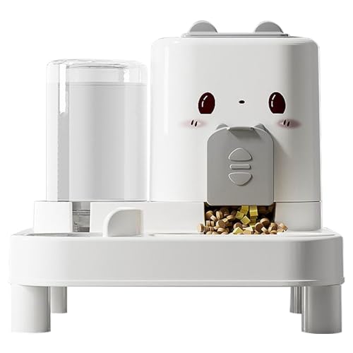 Hundefutterautomat - Haustiernahrungspender mit intelligenter Abnehmbarer Wasserer für Hunde, Welpen, Katzen, 2 in 1 automatische und bequem von Fruusv