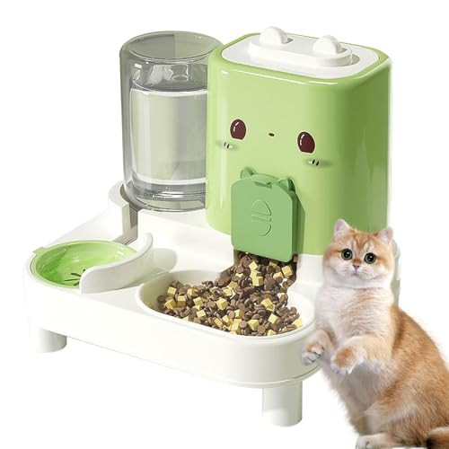 Hundefutterautomat - Haustiernahrungspender mit intelligenter Abnehmbarer Wasserer für Hunde, Welpen, Katzen, 2 in 1 automatische und bequem von Fruusv