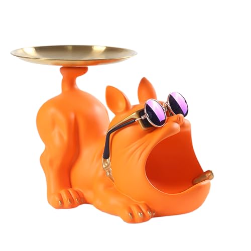 Schlüsselschale, Bulldogge, Eingangs-Schüssel, Schreibtisch-Organizer, Harz, niedliche Halter, Figur, stabile Aufbewahrungsbox, ideal für Küche, Theke, Zuhause, Esstisch und Wohnzimmer, mehrfarbig Schlüsselschale, Bulldogge, Eingangs-Schüssel, Schreibtisch-Organizer, Harz, niedliche Halter, Figur, stabile Aufbewahrungsbox, ideal für Küche, Theke, Zuhause, Esstisch und Wohnzimmer, mehrfarbig von Fruusv