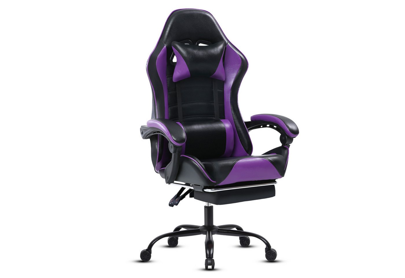 Fruyyzl Gaming-Stuhl Ergonomisch mit Fußstütze,Gamer Stuhl mit Verstellbare Lendenkissen, Höhenverstellbarer PC Stuhl Gaming Sessel von Fruyyzl