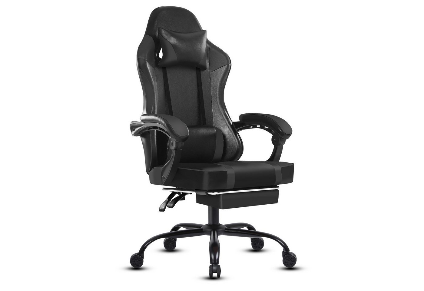 Fruyyzl Gaming-Stuhl Ergonomisch mit Fußstütze,Gamer Stuhl mit Verstellbare Lendenkissen (1 St), Gaming Chair aus PU-Leder, Höhenverstellbarer PC Stuhl Gaming Sessel von Fruyyzl