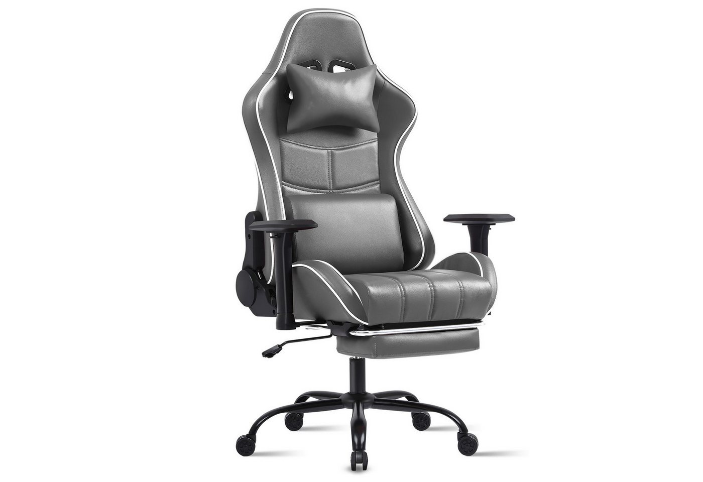 Fruyyzl Gaming-Stuhl Gaming-Sessel mit Kopf- und Lendenwirbelstütze, verstellbarer Rückenlehne, Ergonomisch, mit Fußstütze von Fruyyzl