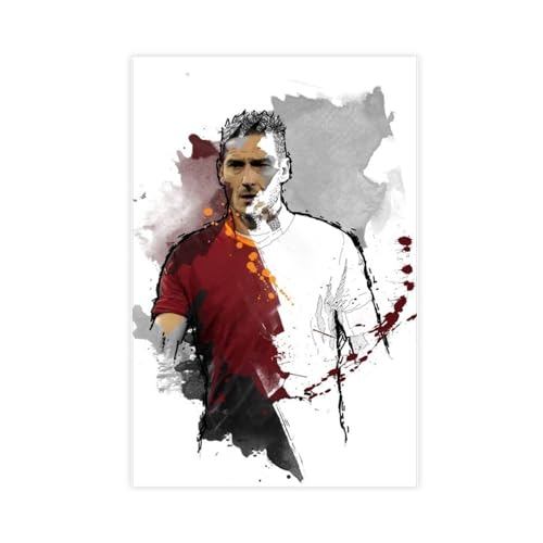Francesco Totti Fußball-Poster, 20 Stück, Leinwand-Poster, Wandkunst, Dekor, Bild, Gemälde für Wohnzimmer, Schlafzimmer, Dekoration, ungerahmt, 20 x 30 cm von FrySky