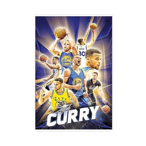 FrySky Basketballspieler Stephen Curry Sportposter 23 Leinwand Poster Wandkunst Dekor Druck Bild Gemälde für Wohnzimmer Schlafzimmer Dekoration ungerahmt 60 x 90 cm von FrySky