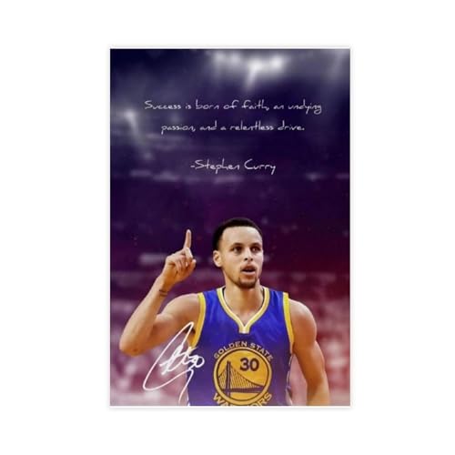 FrySky Basketballspieler Superstar Stephen Curry Sportposter Leinwand Poster Wandkunst Dekor Druck Bild Gemälde für Wohnzimmer Schlafzimmer Dekoration ungerahmt 50 x 75 cm von FrySky