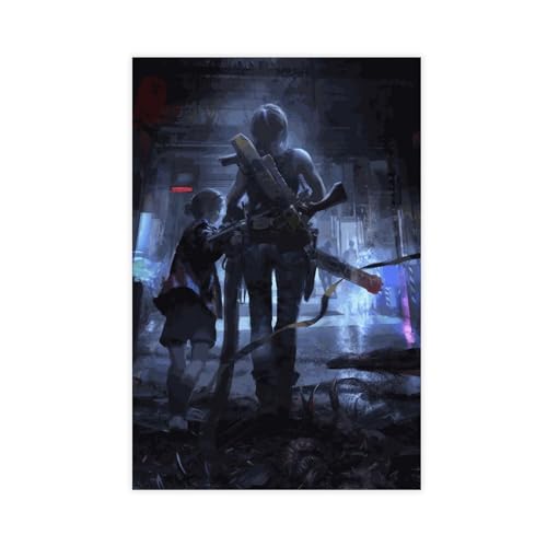 FrySky Game Resident Evil 2 Poster, Leinwand, Poster, Wandkunst, Dekor, Bild, Gemälde für Wohnzimmer, Schlafzimmer, Dekoration, ungerahmt, 50 x 75 cm von FrySky