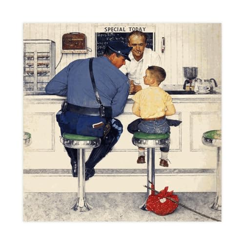 FrySky Norman Rockwell Poster 5 Leinwand Poster Schlafzimmer Dekor Sport Landschaft Büro Zimmer Dekor Geschenk ungerahmt 30 x 30 cm von FrySky