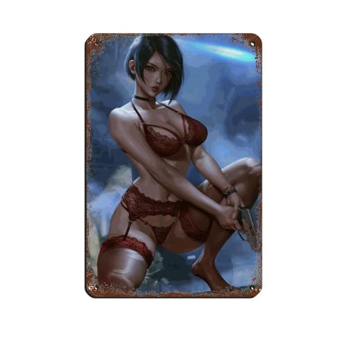 FrySky Resident Evil Ada Wong Poster Blechschild Vintage Metall Pub Club Cafe Bar Home Wandkunst Dekoration Poster Retro 20 x 30 cm von FrySky