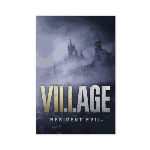 FrySky Resident Evil Village 7 Poster auf Leinwand, Schlafzimmer, Dekoration, Sport, Landschaft, Büro, Raumdekoration, Geschenk, ungerahmt, 30 x 45 cm von FrySky