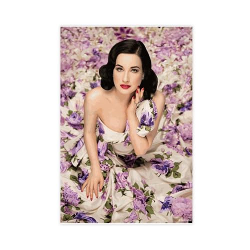 FrySky Schauspieler Dita Von Teese Leinwand Poster Schlafzimmer Dekor Sport Landschaft Büro Zimmer Dekor Geschenk Unrahmen-Stil 50 x 75 cm von FrySky