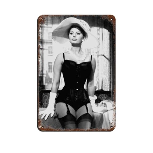 FrySky Schauspieler Sophia Loren Poster 9 Blechschild Vintage Metall Pub Club Cafe Bar Home Wandkunst Dekoration Poster Retro 20 x 30 cm von FrySky