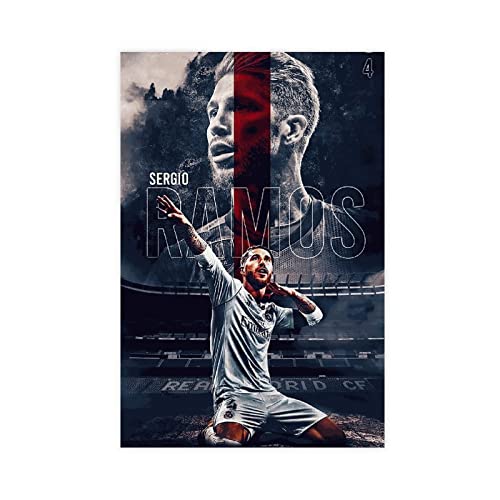 FrySky Sergio Ramos Fußballspieler-Poster39, Leinwand-Poster, Wandkunst, Dekordruck, Bild, Gemälde für Wohnzimmer, Schlafzimmer, Dekoration, ungerahmt, 40 x 60 cm von FrySky