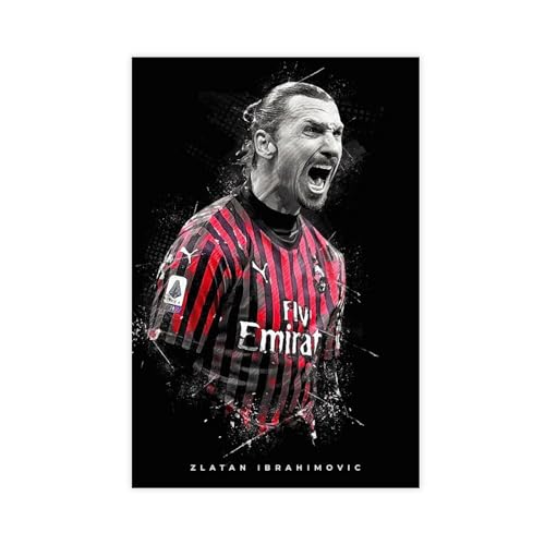 FrySky Zlatan Ibrahimovic Soccer Superstar Sports Poster 17 Leinwand Poster Schlafzimmer Dekor Sport Landschaft Büro Zimmer Dekor Geschenk ungerahmt 50 x 75 cm von FrySky