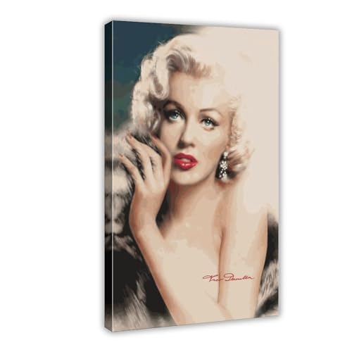 Marilyn Monroe Poster Leinwand Poster Schlafzimmer Dekor Sport Landschaft Büro Zimmer Dekor Geschenk Rahmenstil 30 x 45 cm von FrySky